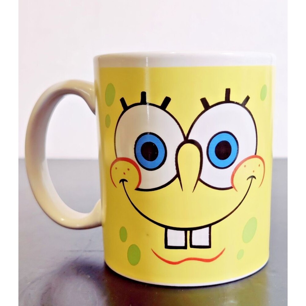 Spongebob Squarepants 2005 Viacom Two Face Ceramic Coffee Cup Mug